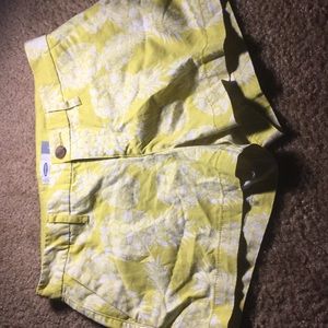 Yellow cargo shorts